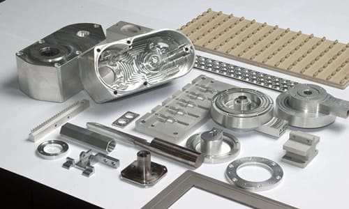 different materials of machined parts