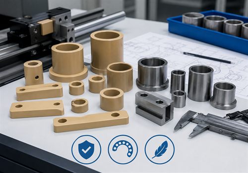 PEEK low friction wear components replacing metal