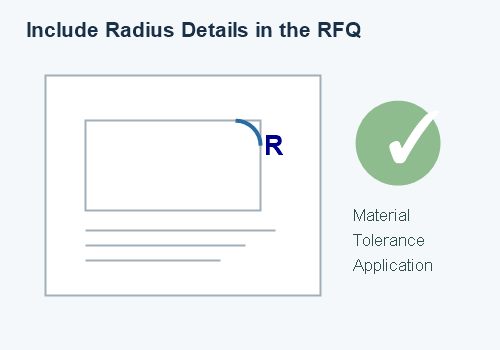 CNC RFQ drawing with external corner radius details CNC RFQ drawing with external corner radius details