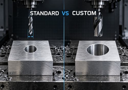 Comparison of standard and custom drilled hole requirements Comparison of standard and custom drilled hole requirements